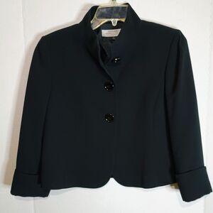 Tahari Women's Black Blazer Classic Suit Jacket Size 4P